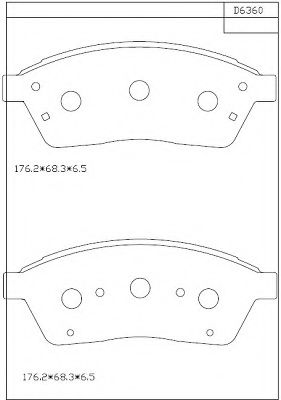Комплект тормозных колодок, дисковый тормоз ASIMCO KD6360