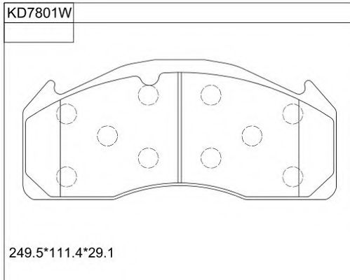 Комплект тормозных колодок, дисковый тормоз ASIMCO KD7801W