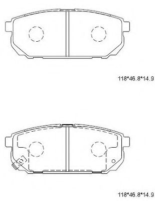 Комплект тормозных колодок, дисковый тормоз ASIMCO KD9718