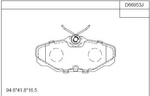 Комплект тормозных колодок, дисковый тормоз ASIMCO KD66953