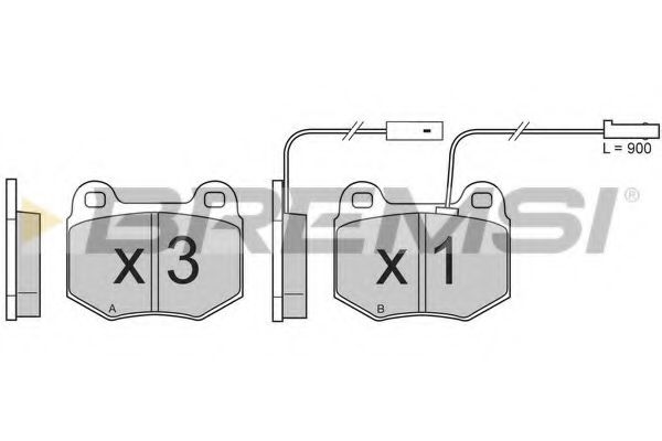 Комплект тормозных колодок, дисковый тормоз BREMSI BP2605