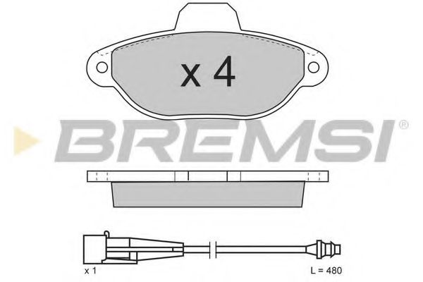 Комплект тормозных колодок, дисковый тормоз BREMSI BP2626