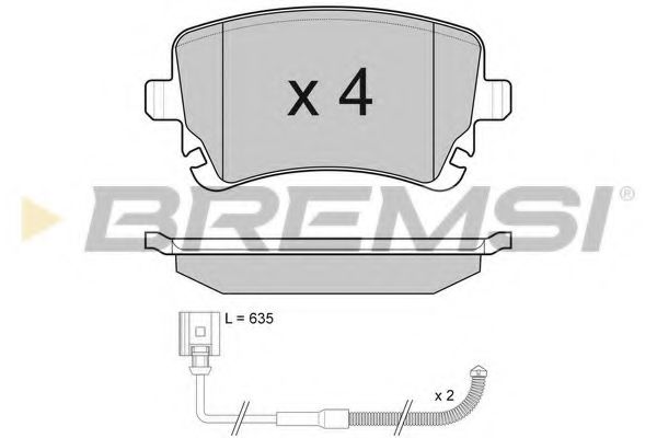 Комплект тормозных колодок, дисковый тормоз BREMSI BP3087
