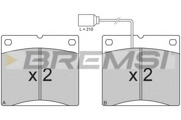 Комплект тормозных колодок, дисковый тормоз BREMSI 29064