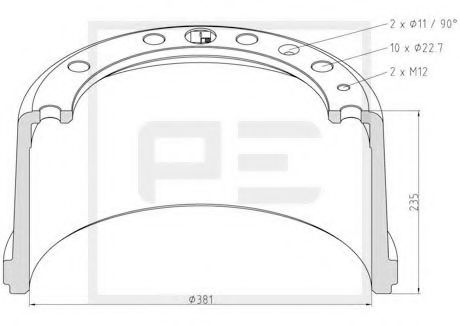 Тормозной барабан AUGER 31122