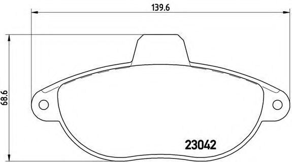 Комплект тормозных колодок, дисковый тормоз BREMBO P 23 072