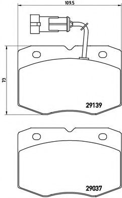 Комплект тормозных колодок, дисковый тормоз BREMBO P A6 019