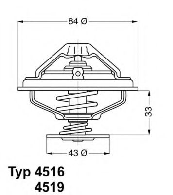 Термостат, охлаждающая жидкость WAHLER 4516.70D