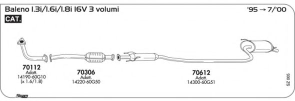 Система выпуска ОГ AKS DASIS SGSZ005