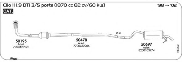 Система выпуска ОГ AKS DASIS SGRE222
