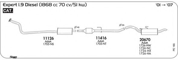 Система выпуска ОГ AKS DASIS SGPE165