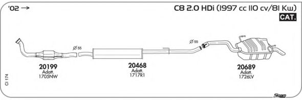Система выпуска ОГ AKS DASIS SGCI174