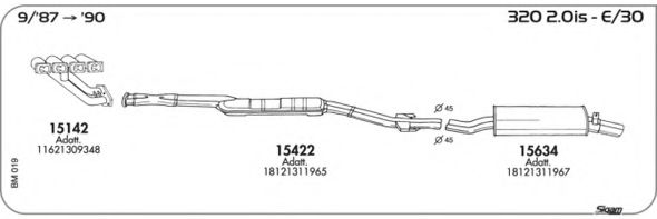 Система выпуска ОГ AKS DASIS SGBM019