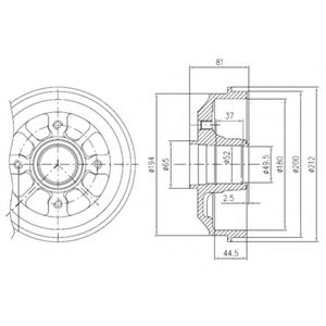 Тормозной барабан DELPHI BFR282