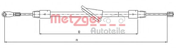 Трос, стояночная тормозная система METZGER 10.9443
