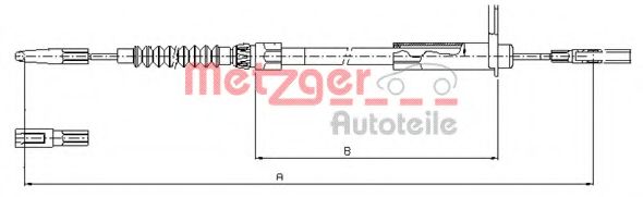 Трос, стояночная тормозная система METZGER 10.9456