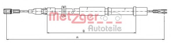 Трос, стояночная тормозная система METZGER 10.9832