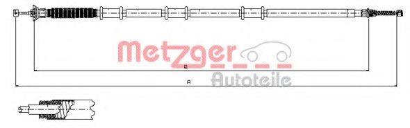 Трос, стояночная тормозная система METZGER 12.0735