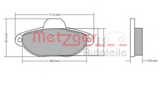 Комплект тормозных колодок, дисковый тормоз METZGER 1170044