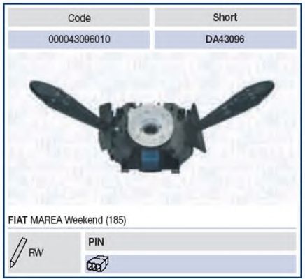 Выключатель на колонке рулевого управления MAGNETI MARELLI 43096