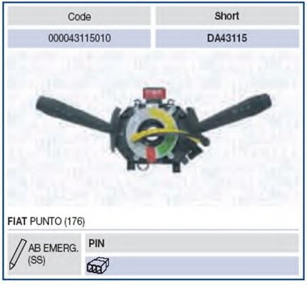 Выключатель на колонке рулевого управления MAGNETI MARELLI 43115