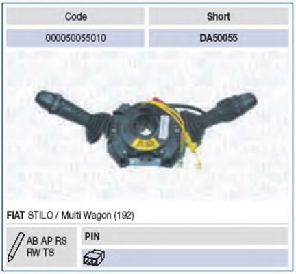 Выключатель на колонке рулевого управления MAGNETI MARELLI 000050055010