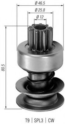 Ведущая шестерня, стартер MAGNETI MARELLI 940113020002