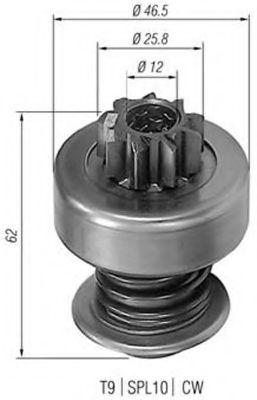 Ведущая шестерня, стартер MAGNETI MARELLI 940113020089