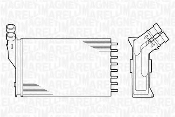 Теплообменник, отопление салона MAGNETI MARELLI 350218222000