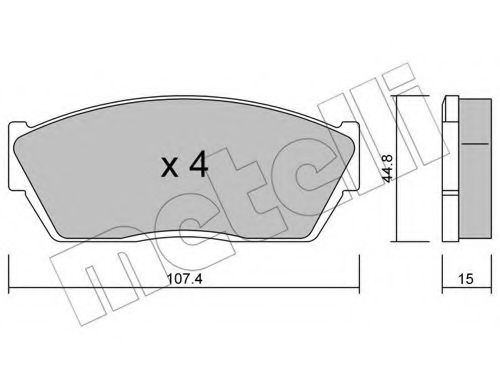 Комплект тормозных колодок, дисковый тормоз METELLI 22-0054-0