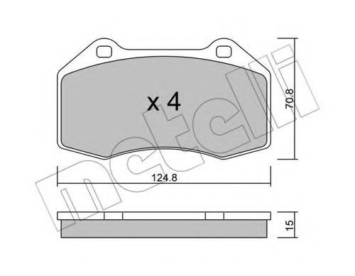 Комплект тормозных колодок, дисковый тормоз METELLI 22-0651-0