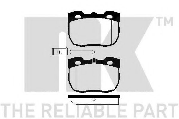 Комплект тормозных колодок, дисковый тормоз NK 224014