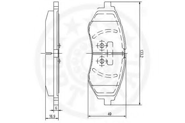 Комплект тормозных колодок, дисковый тормоз OPTIMAL 12154