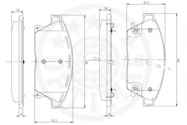 Комплект тормозных колодок, дисковый тормоз OPTIMAL 12407