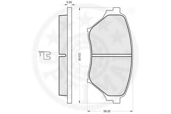 Комплект тормозных колодок, дисковый тормоз OPTIMAL 23863