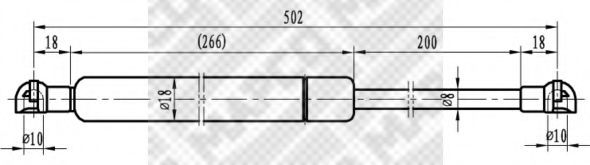 Газовая пружина, крышка багажник MAPCO 91809