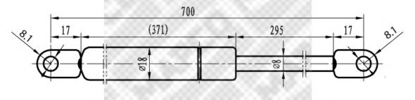 Газовая пружина, крышка багажник MAPCO 91923