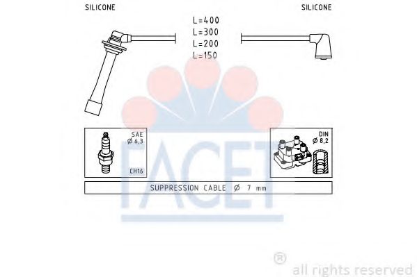 Комплект проводов зажигания FACET 4.9745