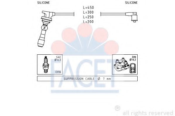 Комплект проводов зажигания FACET 4.7255