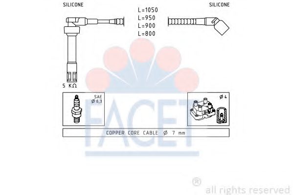 Комплект проводов зажигания FACET 4.9921