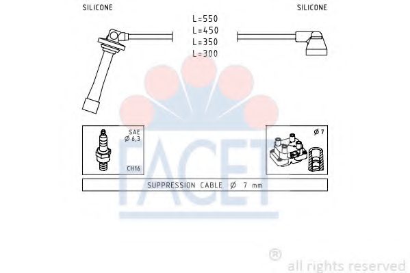 Комплект проводов зажигания FACET 4.9739