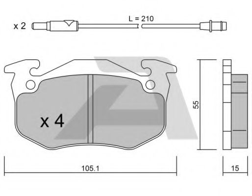 Комплект тормозных колодок, дисковый тормоз AISIN BPRE-1008