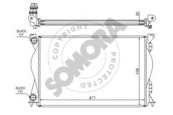 Радиатор, охлаждение двигателя SOMORA 021040