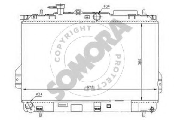 Радиатор, охлаждение двигателя SOMORA 136040