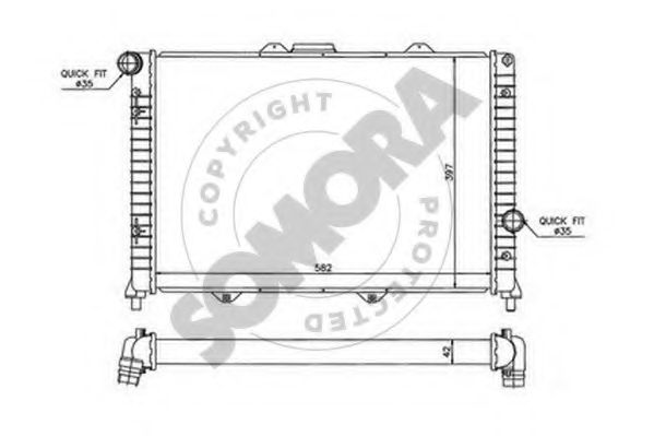 Радиатор, охлаждение двигателя SOMORA 011240D