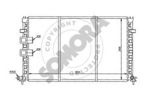 Радиатор, охлаждение двигателя SOMORA 052240C