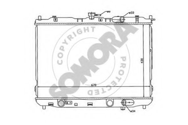 Радиатор, охлаждение двигателя SOMORA 116140A