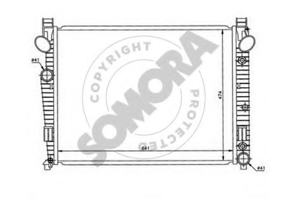 Радиатор, охлаждение двигателя SOMORA 174240C