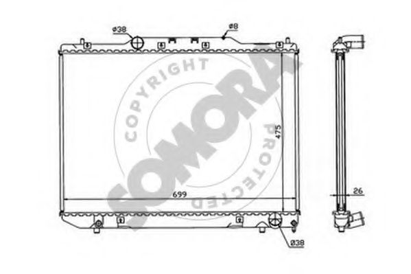Радиатор, охлаждение двигателя SOMORA 315140B
