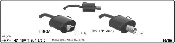 Система глушителя для спортивного автомобиля IMASAF 502000137